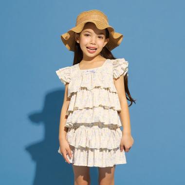 【予約/2026年3月下旬～4月上旬入荷予定】【SWIM】【UVカット】ティアードトップス・ティアードスカートセパレート水着