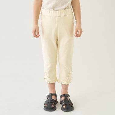 【ともパン】【防汚・UV・接触冷感】裾ラウンドフリル７分丈カプリパンツ