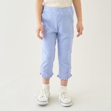 【ともパン】【防汚・UV・接触冷感】裾ラウンドフリル７分丈カプリパンツ