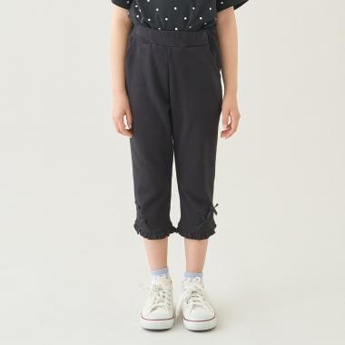 【ともパン】【防汚・UV・接触冷感】裾ラウンドフリル７分丈カプリパンツ