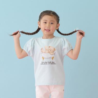 【UVカット・接触冷感】くまアソートプリントパフTシャツ