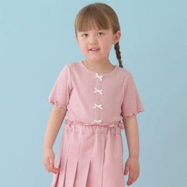 カーディガン風リボントップス