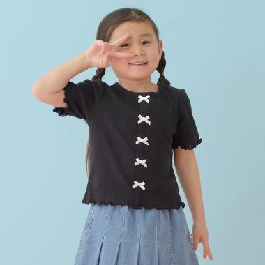 カーディガン風リボントップス