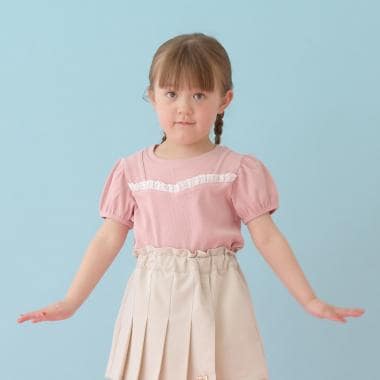 キャミフェイクレイヤードTレースシャツ