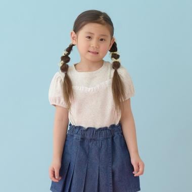 キャミフェイクレイヤードTレースシャツ