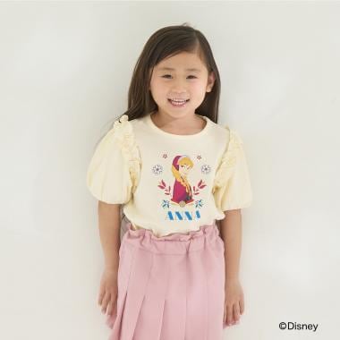 【アナと雪の女王】【綿100％】【シャーベット天竺】【UV・接触冷感・型崩れしない】パフＴシャツ