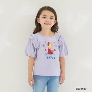 【アナと雪の女王】【綿100％】【シャーベット天竺】【UV・接触冷感・型崩れしない】パフＴシャツ