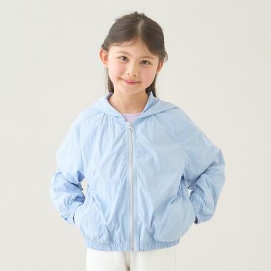 【スクール】【UVカット】【接触冷感】フード付きフルジップパーカ