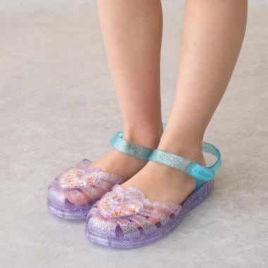 クリアラメキラキラハートサンダル