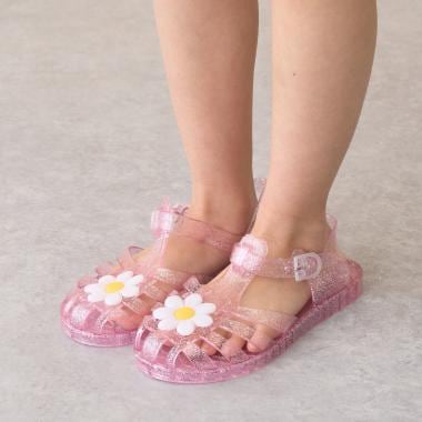 クリアラメデイジーサンダル
