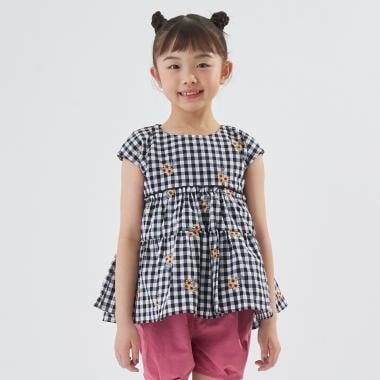 【予約/6月下旬～7月上旬入荷予定】【綿100%】ひまわり総刺しゅうチュニック