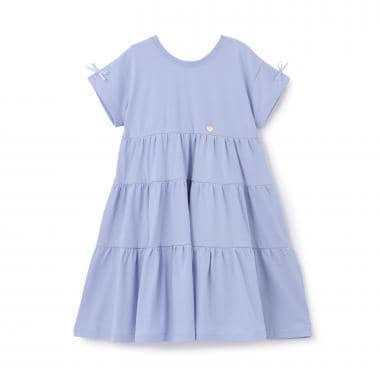 【予約/6月中旬～下旬入荷予定】【綿100％】【どちらが前でもOK】ティアードTシャツワンピース