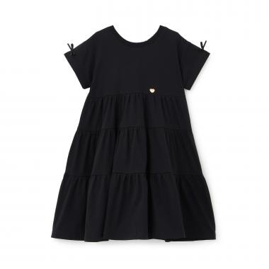 【予約/6月中旬～下旬入荷予定】【綿100％】【どちらが前でもOK】ティアードTシャツワンピース