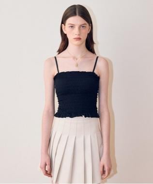 シャーリングブラトップ【韓国ファッション】