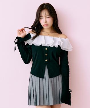 フリルオフショルプルオーバー