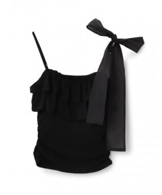 肩リボンフリルキャミソール