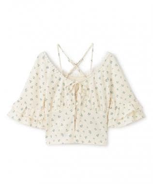 フリルスリーブカットカーデセット