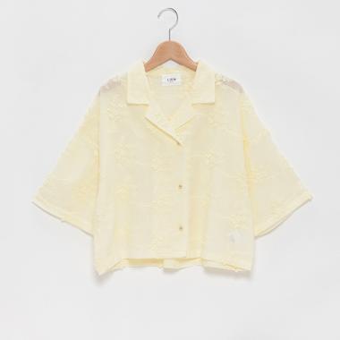 レースシャツ CLEL シャツ 「CLEL」Loose Short Sleeves Lace Shirt/ルーズ