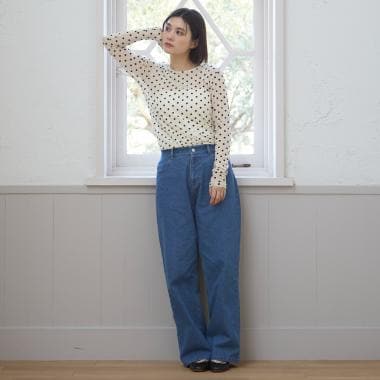 バレルレッグデニムパンツ