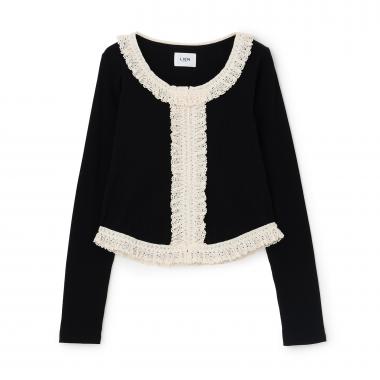 【リンク】レースフリルテレコ長袖Tシャツ