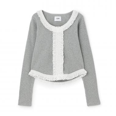 【リンク】レースフリルテレコ長袖Tシャツ