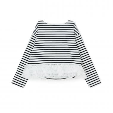 【リンク】ボーダーペプラム長袖Tシャツ