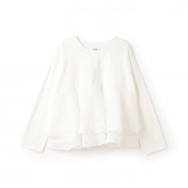 オーガンジードッキング長袖Tシャツ