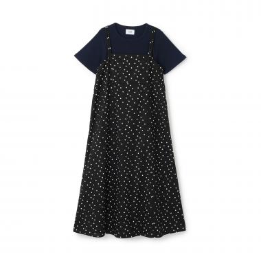 【リンク】ドット柄キャミワンピース+インナーセット