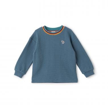 ラインリブワッフルルーズ長袖Tシャツ