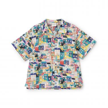 総柄プリント半袖シャツ