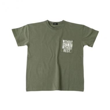 VORTEX天竺・ドロップショルダーポケットプリント半袖Tシャツ