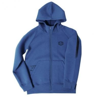 SUPER JUNIOR ジップアップパーカー　L ポンチ・袖ラインロゴプリントジップアップパーカー(130 ブルー