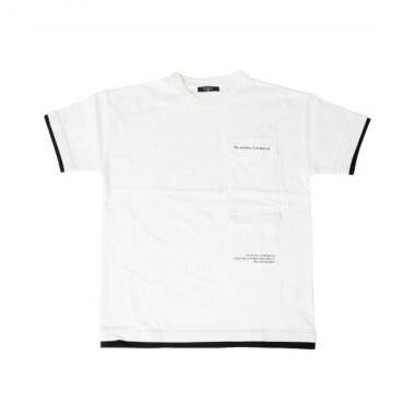 天竺・ドロップショルダーWポケットレイヤード半袖Tシャツ