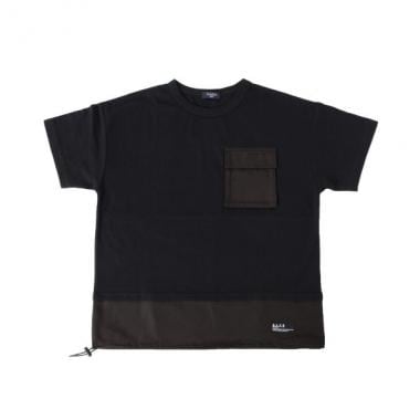 天竺・接触冷感ドロップショルダー異素材切替半袖Tシャツ