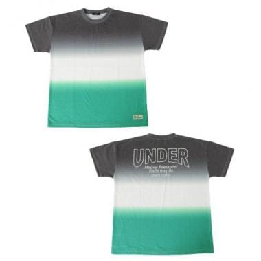 天竺・ドロップショルダー段染めバックプリント半袖Tシャツ