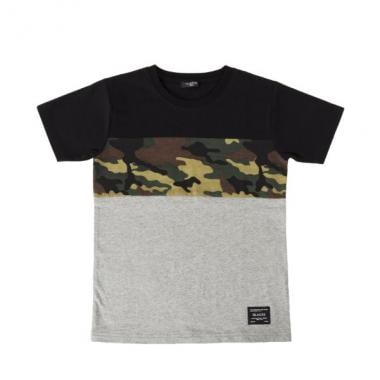 天竺・接触冷感切替柄デザイン半袖Tシャツ