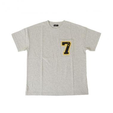 天竺・接触冷感ドロップショルダーサガラ風レタード半袖Tシャツ