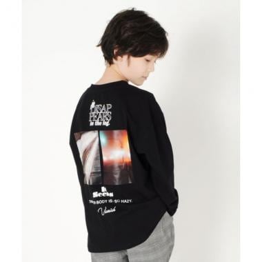 天竺・ドロップショルダーバックフォト長袖Ｔシャツ