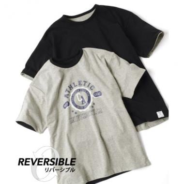 天竺・ドロップショルダーリバーシブル半袖Tシャツ【セットアップ対応】