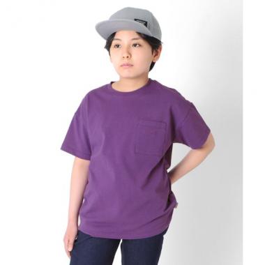 天竺・USAコットン ドロップショルダーポケット刺繍半袖Tシャツ