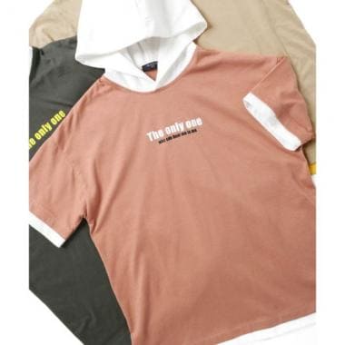 【販売不可】天竺・接触冷感ドロップショルダーレイヤードTパーカー