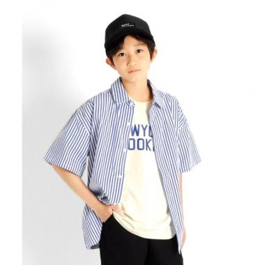 天竺・USAコットンドロップショルダーカレッジロゴ半袖Tシャツ
