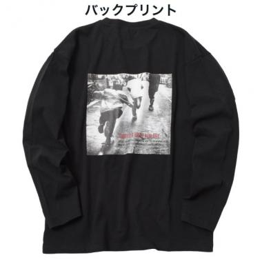 【WEB限定】【プチプラ】バックアソートプリント長袖Tシャツ