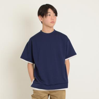 【接触冷感】エアリークッション・レイヤード半袖Tシャツ