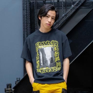 【防汚加工】リゾートフロントプリント半袖Tシャツ