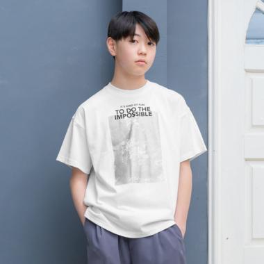 【防汚加工】フロント箔プリント半袖Tシャツ