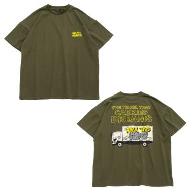 【防虫加工】バックグラフィティトラックプリント半袖Tシャツ