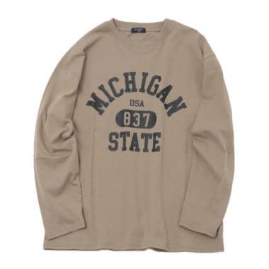 【大人向けサイズあり】【プチプラ】フロントカレッジロゴ長袖Tシャツ