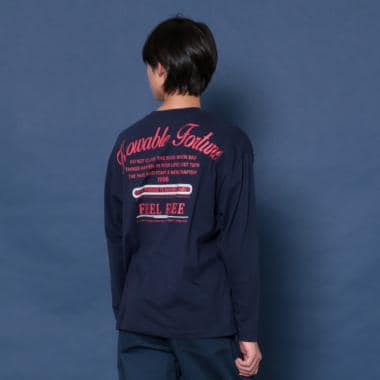 【大人向けサイズあり】【プチプラ】バックメッセージロゴ長袖Tシャツ