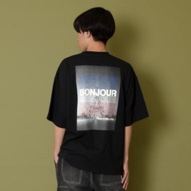 【トリコロールコレクション】ボンジュールロゴバックプリントビッグTシャツ